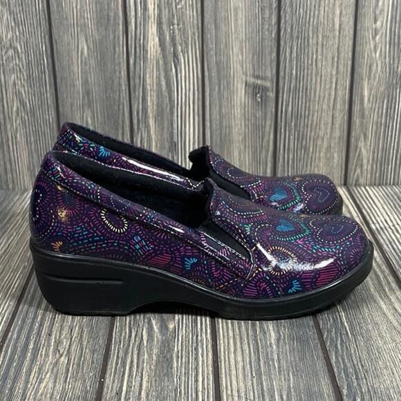 Easy Works Easy Street Women Laurie Clogs Hearts Comfort Slip On Nurse Shoes 11 - Picture 1 of 9